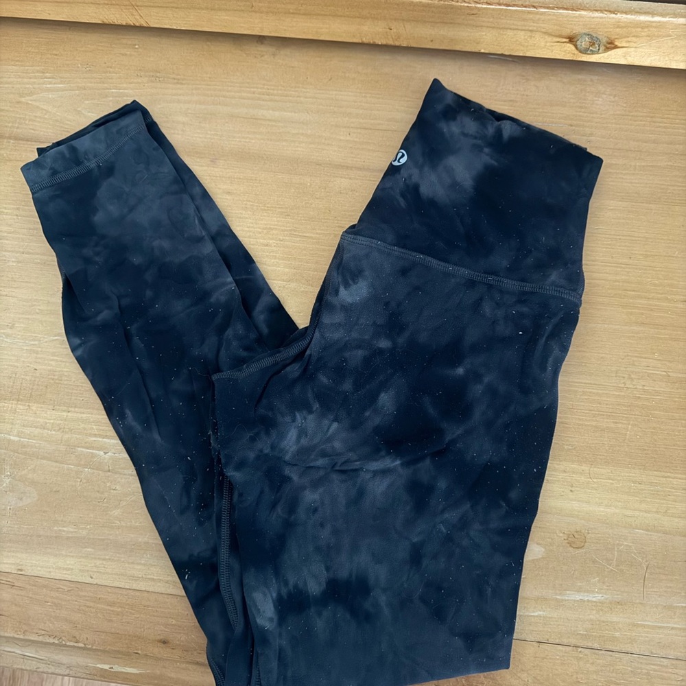 Lululemon Athletica Black Tie-Dye Leggings